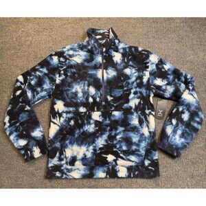 XERSION Men Small Loose Fit Polar Fleece 1/2 Zip Mock Neck Pullover Blue NEW